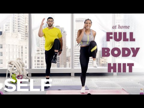 30-Minute HIIT Cardio Workout with Warm Up – No Equipment at Home | SELF