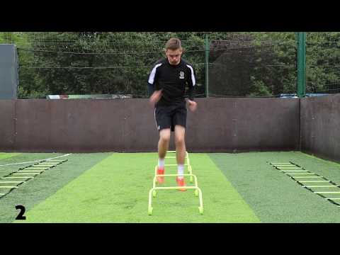 Football Training Warm Up Drills using Speed & Agility Hurdles