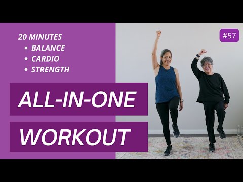 20 minute Balance, Cardio, Strength Workout | Seniors, Beginners