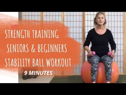 Build Muscle, Improve Balance:  Weights for Arms & Stability Ball Workout for Seniors & Beginners