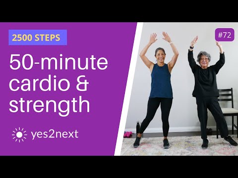 50 Minute Cardio & Strength Workout | Get 2500 steps & build muscle | Seniors, beginners