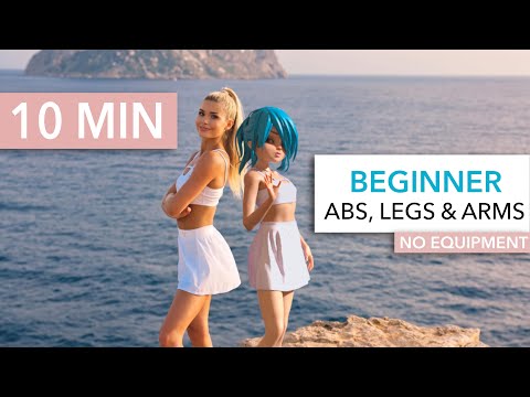 10 MIN BEGINNER FULL BODY WORKOUT – 100% Standing for Abs, Legs & Arms I with noonoouri