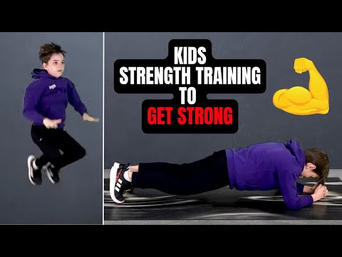 "GET STRONG" KIDS WORKOUT (Kids Exercises To Build Muscle & Increase Strength)