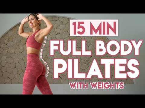 15 min FULL BODY PILATES with WEIGHTS | At Home Pilates Workout Class