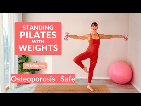 Standing Pilates Full Body Workout with Weights to Strengthen Legs, Back & Core | Osteoporosis Safe